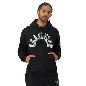 Champion Men's Reverse Weave‎ Arch Deconstructed Logo Black Hoodie Medium